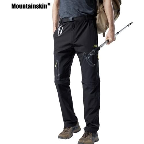 Mountainskin Men Summer Quick Dry Breathable Removable Hiking Pants Trekking Outdoor Sports Climbing Fishing Male Trousers VA848