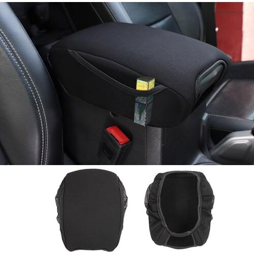 Black Central Control Armrest Box Cloth Cover Protector Pad Case Fit For Jeep Wrangler JL JT Gladiator 2018-2021 Car Accesories