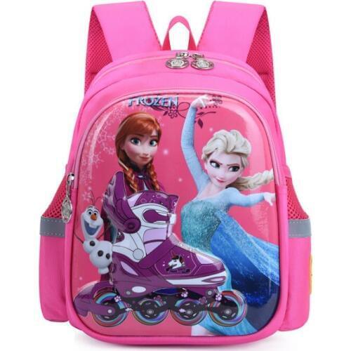 Disney Cartoon Schoolbag Frozen Elsa Princess Girls Schoolbag Baby Lovely Kindergarten backpacks Children Elsa school bag