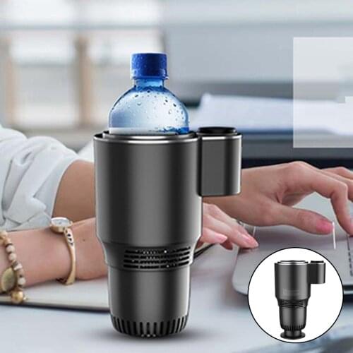 2-in-1 Electric Warmer & Cooler Desktop Cooling Cup Beer Tea Cola Cooler Hot or Cold Quick Cooling Drink Chiller for Car