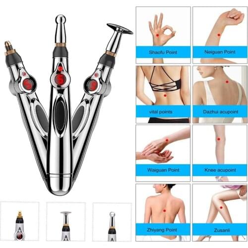 Electronic Acupuncture Pen Electric Meridians Laser Therapy Heal Massage Pen Meridian Energy Pen Relief Pain Tools Massager
