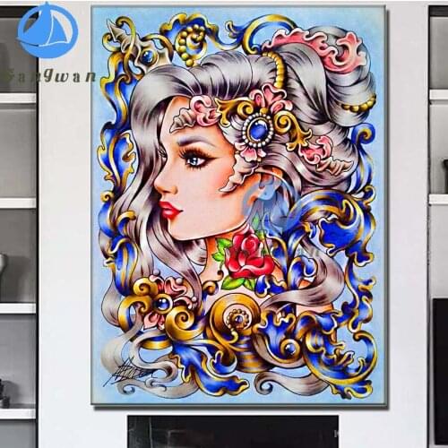 Photo Custom Diamond Painting Cross Stitch Full Square pretty girl Avatar Picture 5d DIY Mosaic Delicate lady diamond Embroidery
