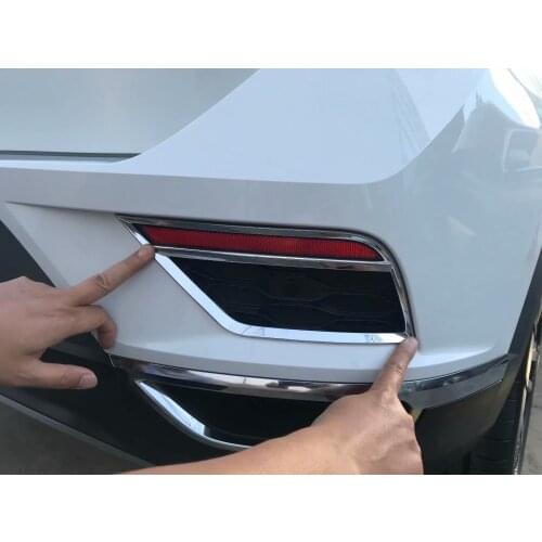 Chrome Rear Fog Light lamp frame Cover Trim 2pcs For Volkswagen T-ROC 2018-2020