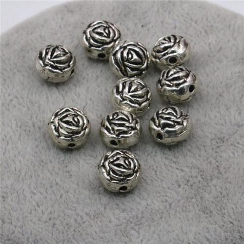 10PCS Hot Rose Shaped Flower Lucky DIY Loose Finding Accessories Jewelry Making Design Women Girls Gifts Crafts Copper 10mm