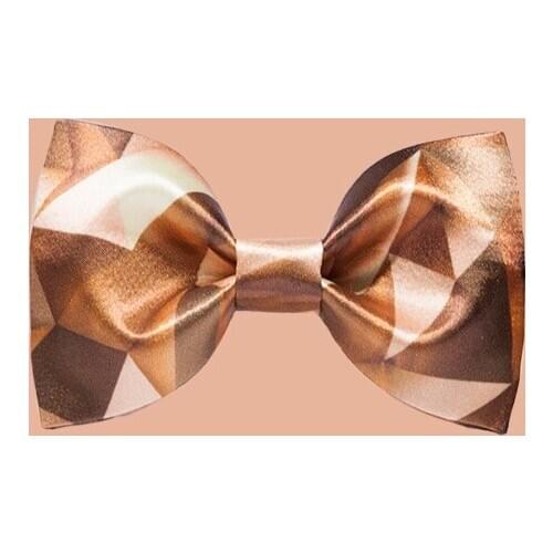 New Arrival Fashion Bow Tie For Men Coffee Gold Print Bowtie Groom Wedding Prom Party Tie Accessories Gift