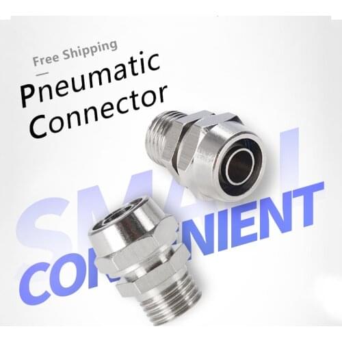 Male Thread M5 01 02 03 04 -Air Tube OD Mini Metal Pneumatic Pipe Connector Screw Through Quick Fitting Fast Twist Joint