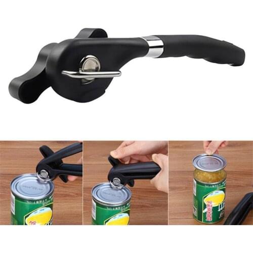Newest Arrival Stainless Steel Wheel Clockwise Rotation Cutting Opener Plastic Handle Tin Can Opener Jar Good Kitchen Gadgets
