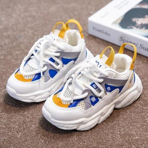 2021 summer new childrens single net sneakers boys running shoes girls through net daddy shoes