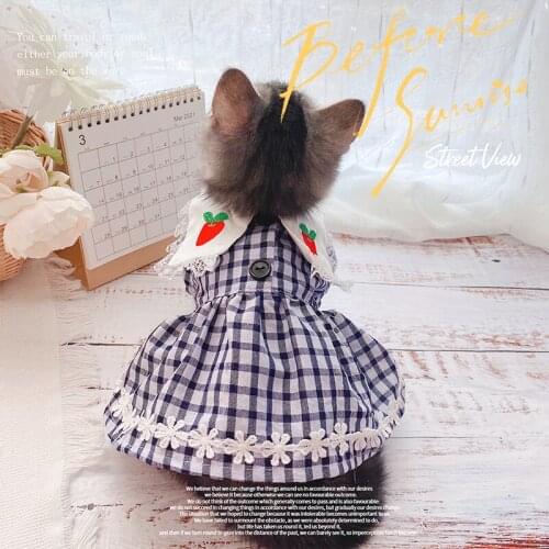 Round Neck Collar Dog Dresses Summer Girl Boy Puppy Clothes Floral Skirt For Pomeranian Bichon Schnauzer Pet Cat Accessories