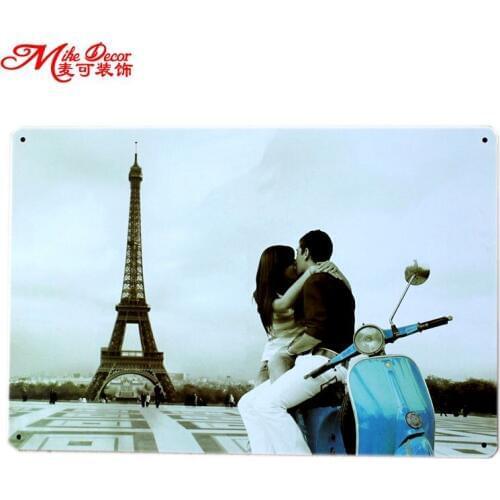 [ Mike86 ] Romantic Paris Love Metal Parinting wall decor Posters Home Retro Craft art B-166 Mix order 20*30 CM
