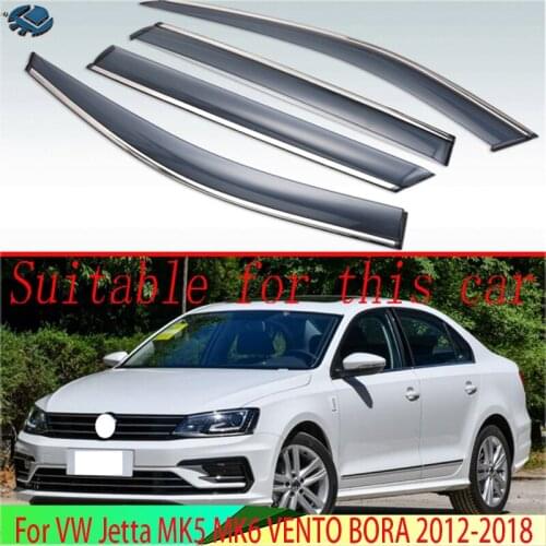 For VW Jetta MK5 MK6 VENTO BORA 2012-2018 Plastic Exterior Visor Vent Shades Window Sun Rain Guard Deflector 4pcs