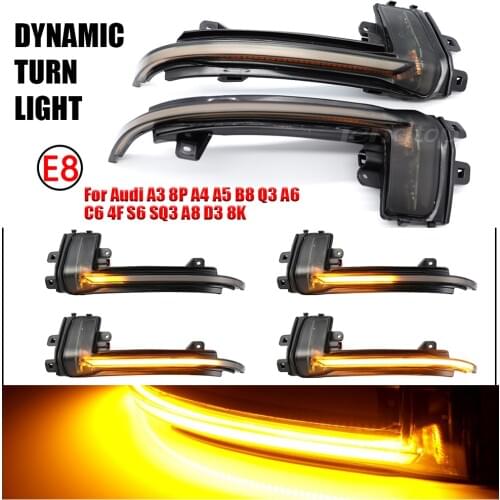 Flowing LED Side Wing Rearview For Audi A3 8P A4 A5 B8 Q3 A6 C6 4F S6 SQ3 A8 D3 8K A4 B8.5 RS5 Mirror Dynamic Indicator Blinker