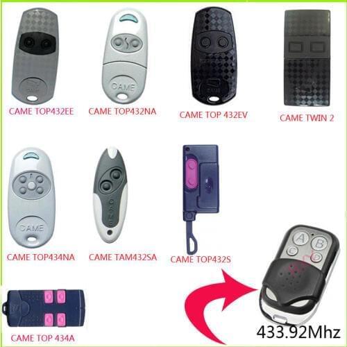 CAME TOP432NA TOP432EE TOP432EV CAME TAM432SA TOP432S Remote Control 433.92MHz Gate Garage Door CAME 433.92MHz Remote Control
