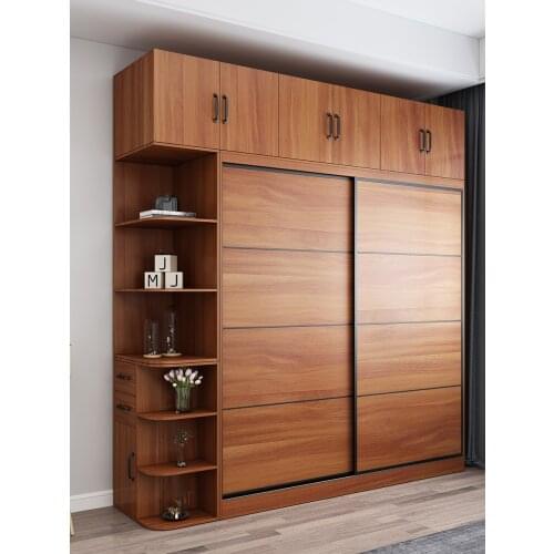 Sliding door wardrobe sliding door wooden wardrobe assembly bedroom household locker