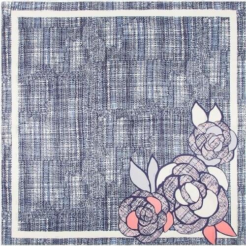 100cm*100cm Twill Silk Women Silk Square Camellia Flower Print Silk Scarf Femal High Quality Brand Shawl