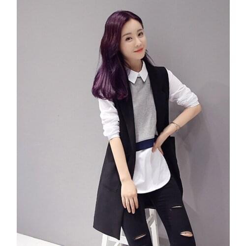 Casual Changkun Blazer Vest High Quality New Spring and Autumn Casual Black Ladies Jacket Office Sleeveless Suit Elegant