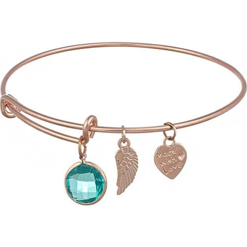 Hot Sale Women Birthstone Bracelets AA Bangles rose gold Wholesale Aa186