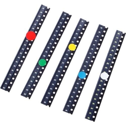 100 Pcs 5 Colors SMD 0603 LED Light Red Green Blue Yellow White Assotment Kit LED Lights SMD