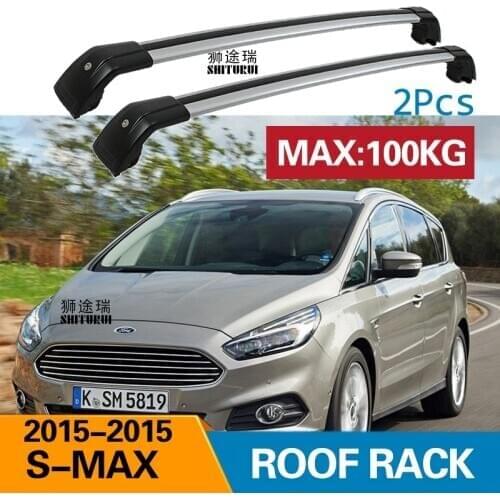 2Pcs Roof bars For FORD S-MAX 2015-2020 Aluminum Alloy Side Bars Cross Rails Roof Rack Luggage