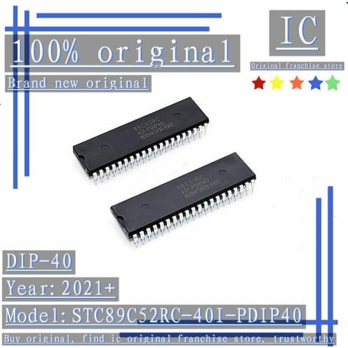 2021+100% Brand new original 2PCS-10PCS STC89C52RC-40I-PDIP40 DIP-40 Program download MCU