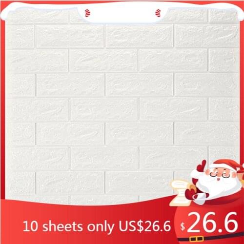 3D Brick Wall Stickers DIY Self Adhensive Decor Foam Waterproof Wall Covering Wallpaper For TV Background Kids Living Room Decor