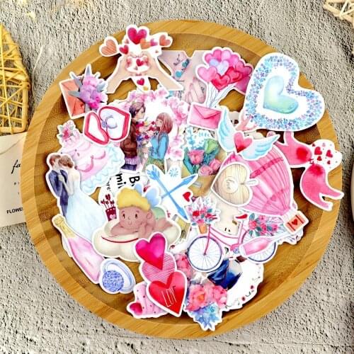 Watercolor lover sticker kawaii Valentine Rose custom Stiker planner stickers scrapbooking stationery pegatinas naklejki