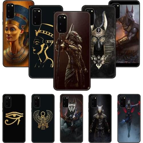 Phone Case For SamSung Galaxy S Note 10 20 7 6 9 8 Plus Edge E Ultra Lite Black Cover Waterproof Egypt Nefertiti Anubis Ankh