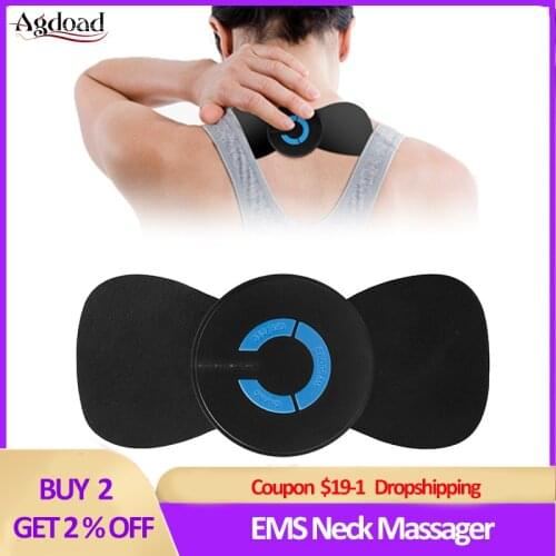 EMS Neck Cervical Massager Wireless Electric Vibrator Back Muscle Stimulator Relief Back Pain Smart Fitness Body Massage Machine