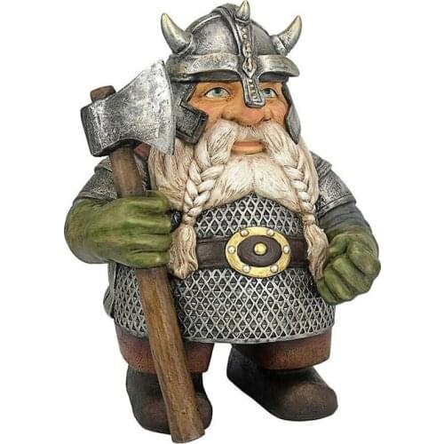 Dwarf hammer warrior gnomes statue Viking Pirate Sculpture 3D Tomahawk figurines Nordic Fairy dungeons Garden decoration