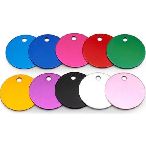 Anti-lost Pet Tag Aluminium Alloy Pet ID Tags 30MM Round Dog Name Tag Custom pet Pendant DHL Free Shipping
