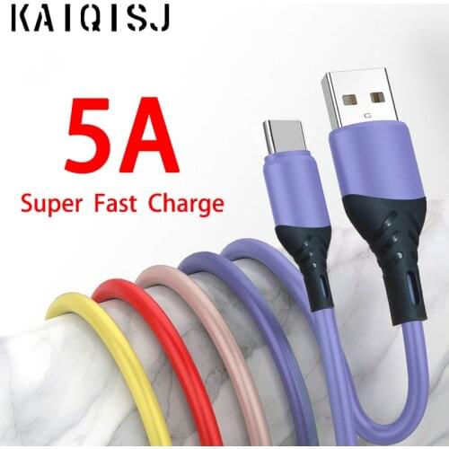 KAIQISJ 1M/2M 22W 5A Type-C USB For Lightning Cable Micro Data Line Super Fast Charge Liquid soft glue high quality Mobile phone