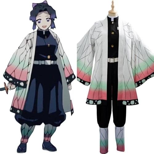 Demon Slayer Cosplay Kochou Shinobu Cosplay Costume Outfit Kimono Halloween Carnival Costume Customs