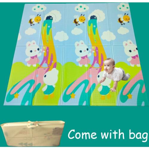 Folding Play Mat Waterproof XPE Foam Kids Rug 1cm Thickness Childrens Developing Mats Toddlers Games Activity Rug with Bag