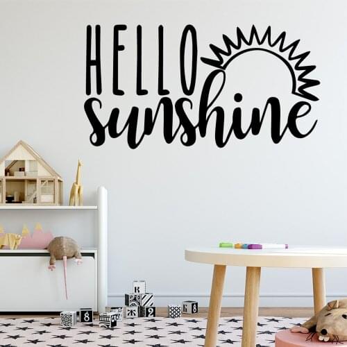 Beauty Hello Sunsine Vinyl Waterproof Wall Art Decal For Kids Room Living Room Home Decor Decoration Accessories Murals