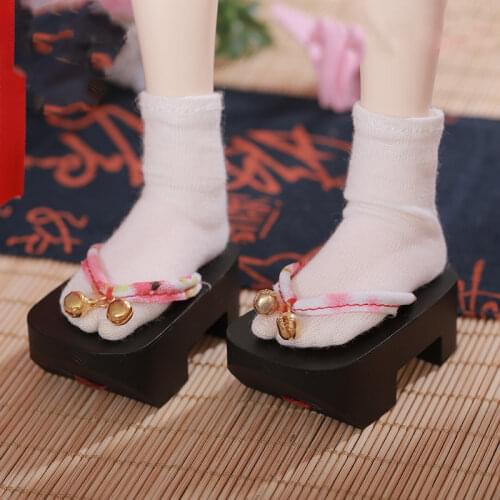 BJD Doll shoes suitable for 1-4size doll fashion with black floral slippers sandals bells doll accessories