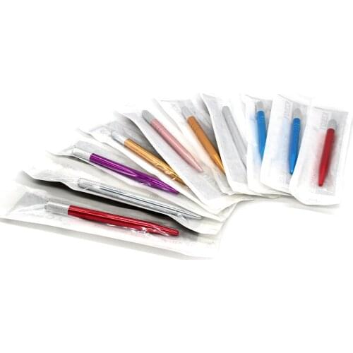 100PCS/Lot Disposable Single Sided Microblade Holders Microblading Handles with Independent Sterile Packaging