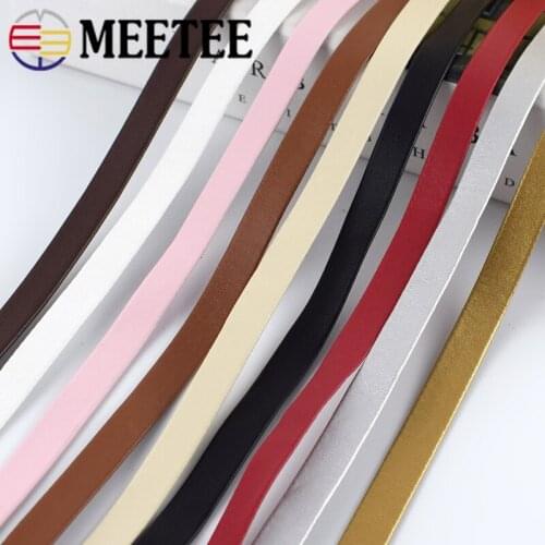 Meetee 5M 5-30mm PU Hemming Ribbon Leather Cords Soft Jewelry Decoration Leather Rope DIY Bracelet Bags Clothes Edge Accessories