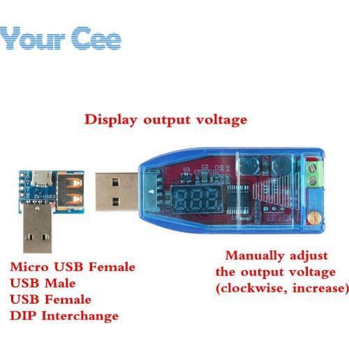USB Power Module DC-DC Adjustable Buck-boost 3-USB Adapter Board Micro USB Female Male USB Female DIP 3 IN 1