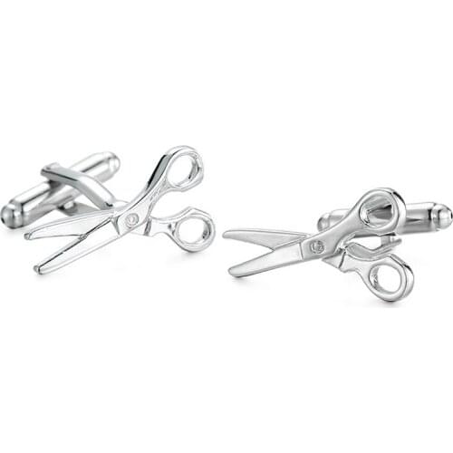 DY new high quality fashion men French shirt Cufflinks Mens dress shirts all-match Classic Style Silvery scissors Cufflinks