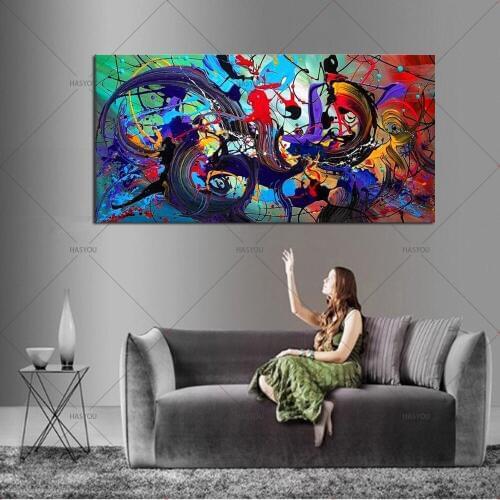 Unframed Beautiful Colorful Home Decor Oil Painting Modern Abstract Wall Picture Handmade Abstract Oil Painting For Wall Decor
