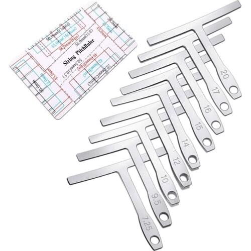 New 10-Piece Set Guitar Measuring Tool Include 9 T-Shaped Arc Ruler 1 Guitar String Height Ruler for Guitar and Bass Setup