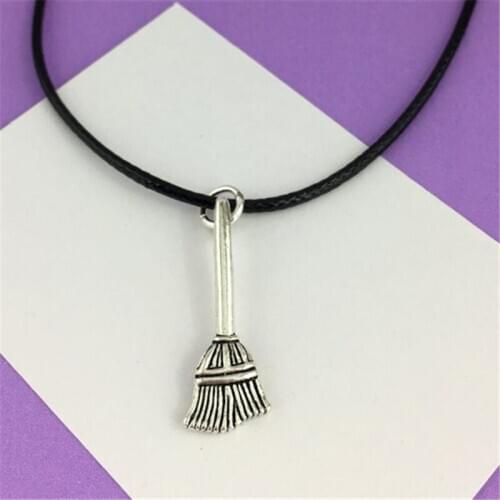 Broomstick Choker Necklace, Unisex Jewellery, Housekeeper Gift for Him, Wizard Necklace, Halloween Party