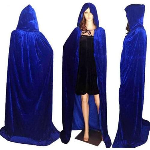 New Simple Large Size Solid Color Hooded Thicker Unisex Cloak Coat Extra Long Lace Up Halloween Cape Medieval Costume