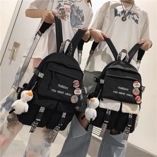 Couples Waterproof Cute Backpack male Female Harajuku School Bag College Lady Kawaii Backpacks Fashion Book Girl Bags Student