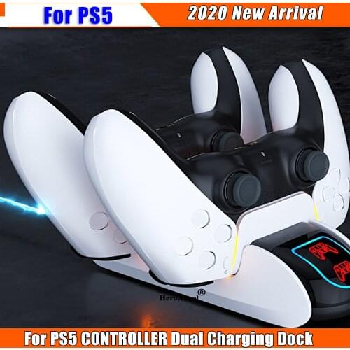 LED Controller Fast Charging Charger Cradle For Sony PS5 Controller Dual USB C Stand Station Dock Type-C Charger Dock