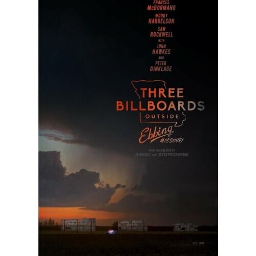 Three Billboards Outside Ebbing, Missouri Movie Art print Silk poster Home Wall Decor