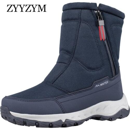 Mem And Women Winter Boots Thickened Lovers Snow Boots Plush Warm Outdoor Snow Shoes Cotton Shoes EUR SIZE 36-45
