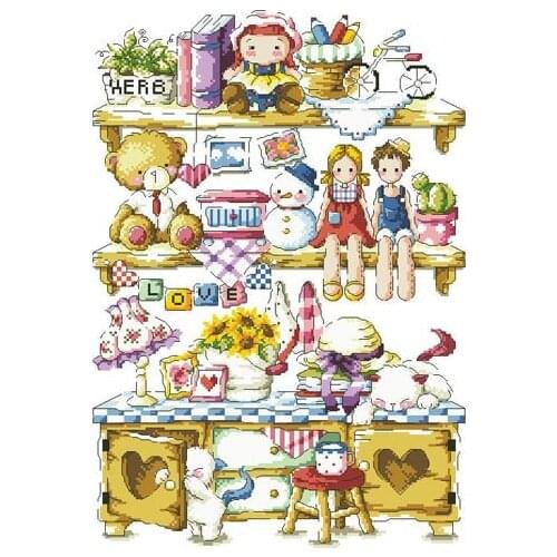 Gold Collection Lovely Counted Cross Stitch Kit Country House Doll House Love Bear SO
