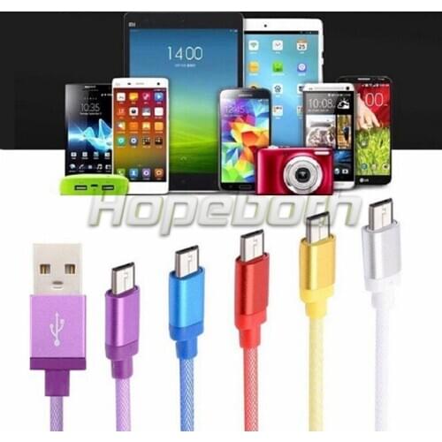 1m 3FT Fish net mesh Fabric braided micro 5pin type c usb data cable for samsung s6 s7 s8 android phone
