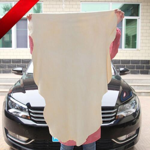 1pcs Car Cleaning Towel Drying Cleaning Towel Natural Genuine Leather Chamois Shammy Sponge Cloth Absorbent Towel Car Washing